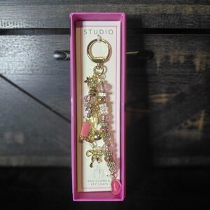 Studio Gold and Pink Key Charm Holder